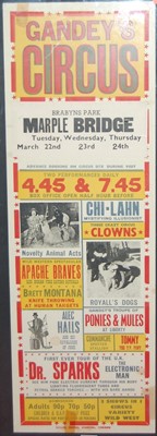 Lot 1022 - Advertising poster for Gandey's Circus, 76 x...