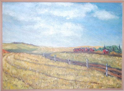 Lot 1024 - Allison - Landscape study, oil on canvas,...