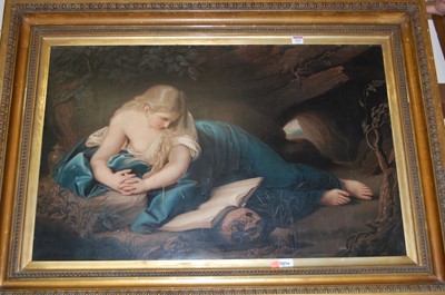 Lot 1025 - A Victorian gilt framed oleograph, 60 x 90cm