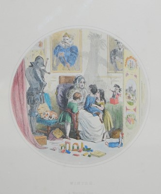 Lot 1037 - A set of four calendar prints depicting the...