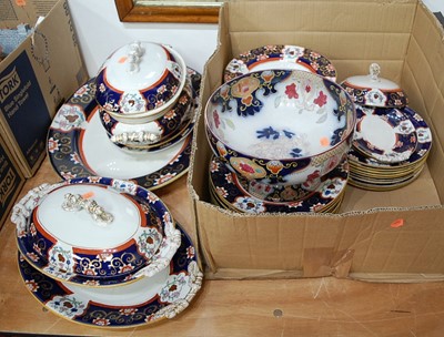 Lot 581 - A Victorian ironstone part dinner service, on...