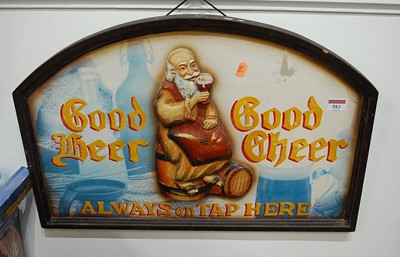 Lot 583 - A reproduction pub sign 'Good Beer Good Cheer,...