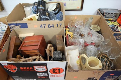 Lot 588 - Three boxes of miscellaneous items, to include...