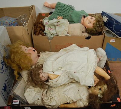 Lot 592 - A Simon & Halbig bisque head doll, having...