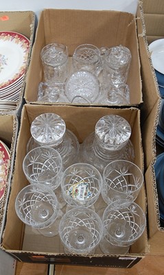 Lot 595 - Two boxes of miscellaneous glassware, to...