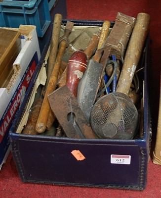 Lot 612 - A box of miscellaneous 19th century and later...