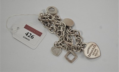 Lot 426 - Two Tiffany & Co STYLE white metal chainlink...