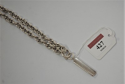 Lot 427 - A Tiffany & Co 925 silver neck chain with T...