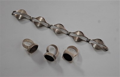 Lot 439 - A vintage German 925 silver bracelet by...
