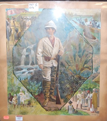 Lot 1057 - A late Victorian print of Dr Livingstone in...