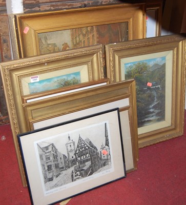 Lot 1085 - Assorted pictures and prints, to include...