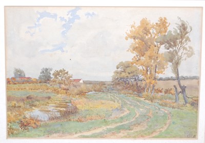 Lot 1101 - C.R. Burnett - River landscape, watercolour,...