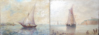 Lot 1109 - Continental school - Pair; Studies of sailing...