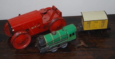 Lot 1514 - A Triang No.2 tinplate and clockwork tractor...