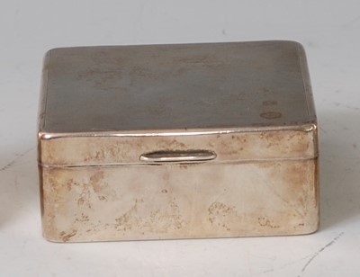 Lot 78 - A 1950s silver table cigarette box, the hinged...