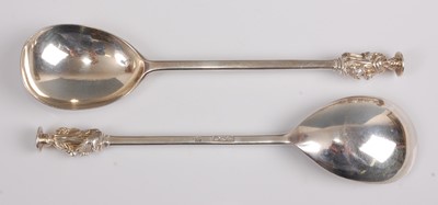 Lot 1110 - A pair of late Victorian silver seal-top...