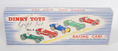 Lot 1940 - A Dinky Toys gift set No. 4 racing cars empty...