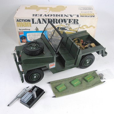 Lot 3153 - A Palitoy Action Man LandRover, housed in the...