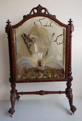 Lot 309 - A Victorian walnut fire screen