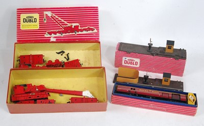Lot 763 - Two Hornby Dublo breakdown cranes, one matt,...