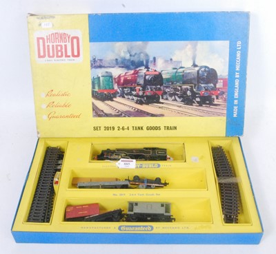 Lot 885 - 2019 Hornby Dublo 2-rail 2-6-4 tank goods set,...