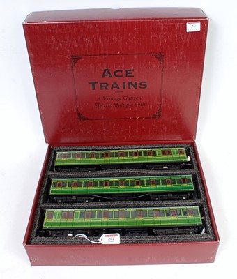 Lot 202 - ACE Trains 3-car Southern EMU, grey roof set...