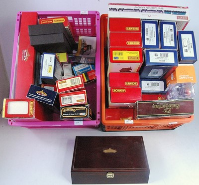 Lot 417 - Two plastic crates containing empty mainly...