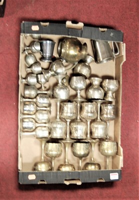 Lot 300 - A box containing a collection of etched brass...