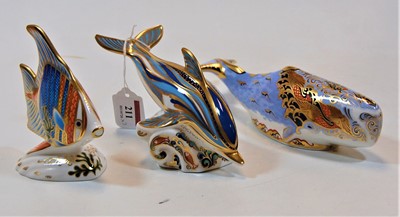 Lot 211 - Three Royal Crown Derby desk ornaments,...