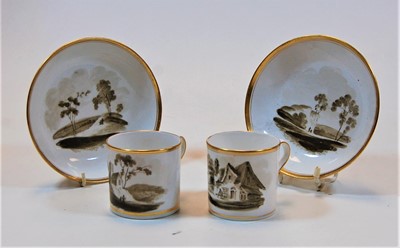 Lot 215 - A 19th century English porcelain coffee can...