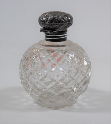 Lot 403 - A circa 1900 hobnail cut glass scent bottle,...