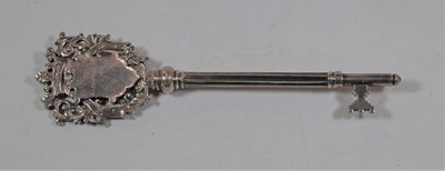 Lot 409 - A George VI silver presentation key, the...