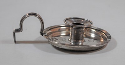 Lot 411 - A George III miniature silver chamberstick,...