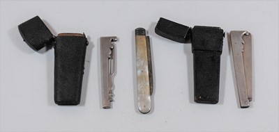 Lot 413 - A Victorian white metal folding knife, with...