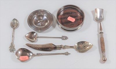 Lot 421 - A small collection of miscellaneous silver and...