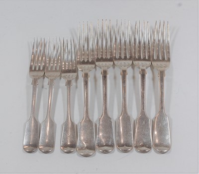 Lot 422 - A collection of five Victorian silver table...