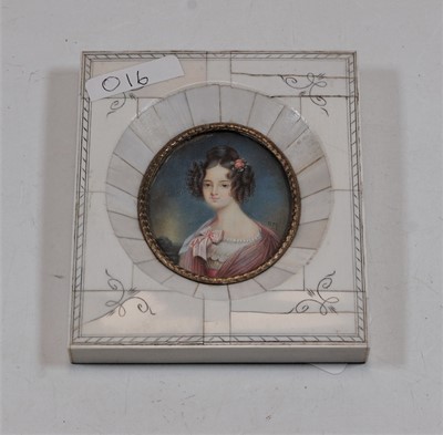 Lot 454 - A reproduction portrait miniature depicting a...