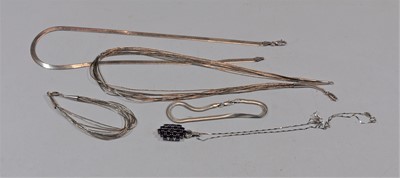 Lot 460 - A continental silver feather link necklet,...