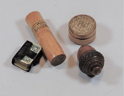 Lot 465 - A late 19th century carved treen nutmeg grater...