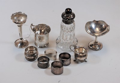 Lot 466 - A collection of miscellaneous silver items to...