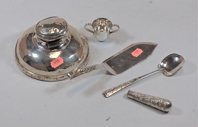 Lot 468 - A large silver clad capstan inkwell on...