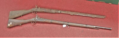 Lot 539 - A 19th century percussion rifle, having walnut...