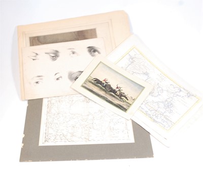 Lot 567 - A collection of prints and maps, to include a...