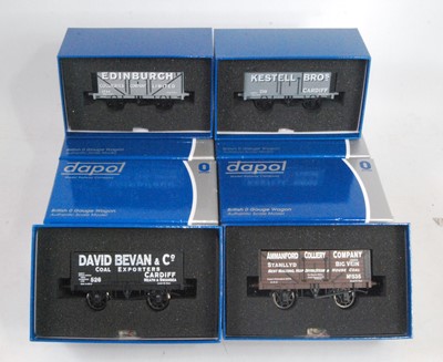 Lot 292 - Four Dapol 7-plank open wagons:- Ammanford,...