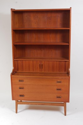 Lot 313 - A 1960s Danish bookcase, having open upper...