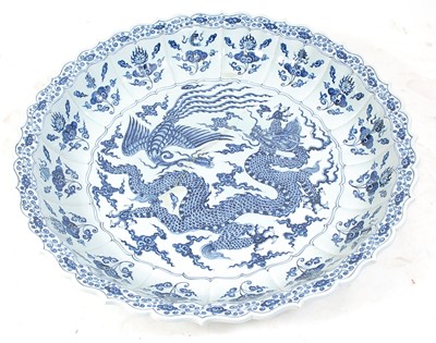 Lot 1347 - A Chinese export blue and white decorated...