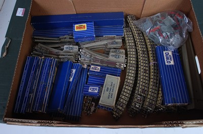 Lot 909 - Two large trays of Hornby Dublo 3-rail track...