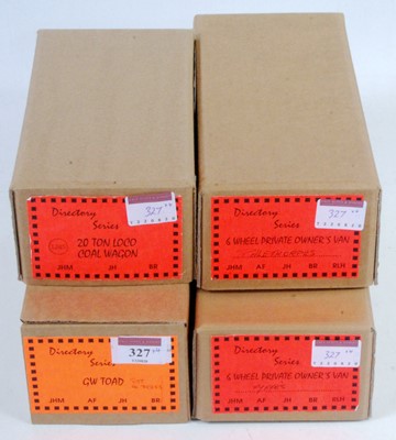 Lot 327 - Four Bernard Ridgley wagons:- GW Toad, LMS 20...