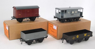 Lot 323 - Four Bernard Ridgley wagons:- LMS Fish, LMS...