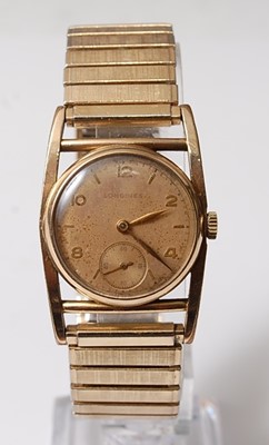 Lot 1225 - A Gents yellow metal Longines manual wind...